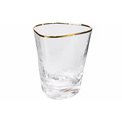 Tumbler glass Triangle with gold rim, H10.5, D9cm