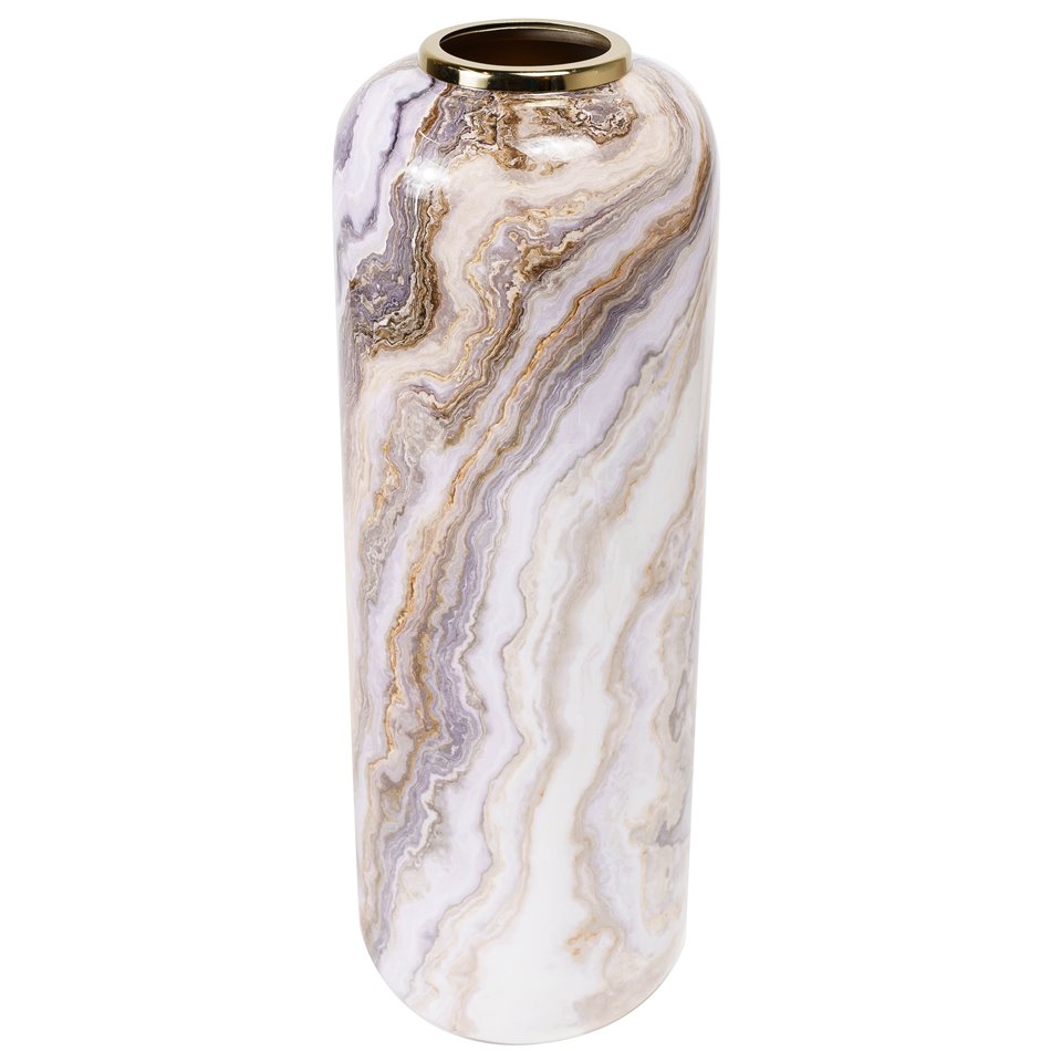 Metal vase multi/marble, H69cm, D25cm