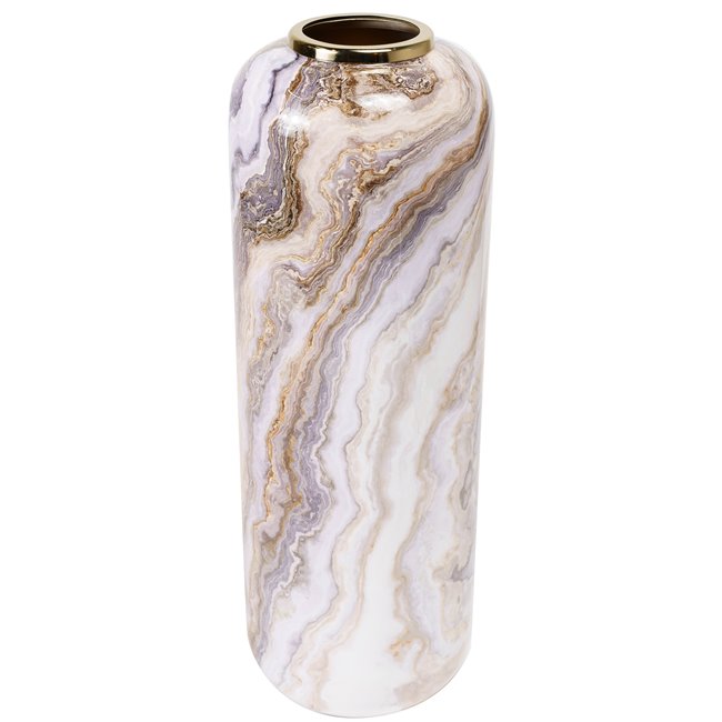 Metal vase multi/marble, H69cm, D25cm