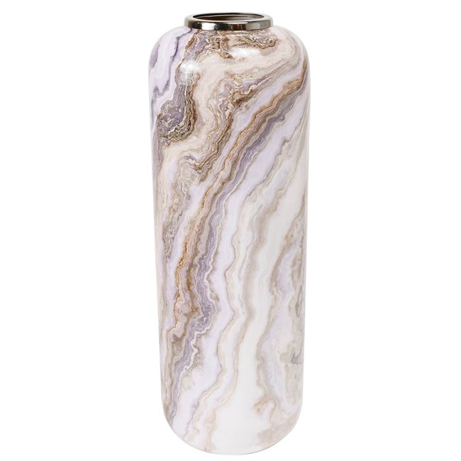 Metal vase multi/marble, H69cm, D25cm