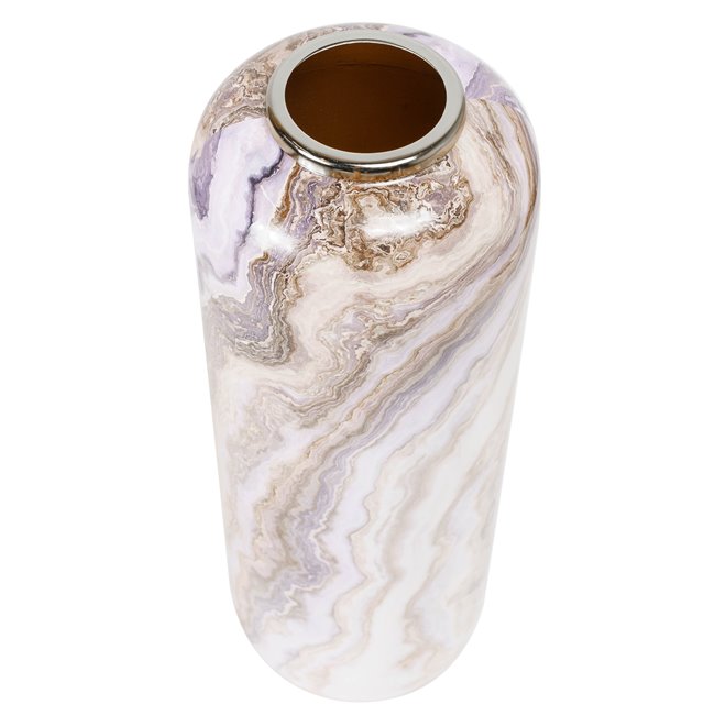 Metal vase multi/marble, H69cm, D25cm
