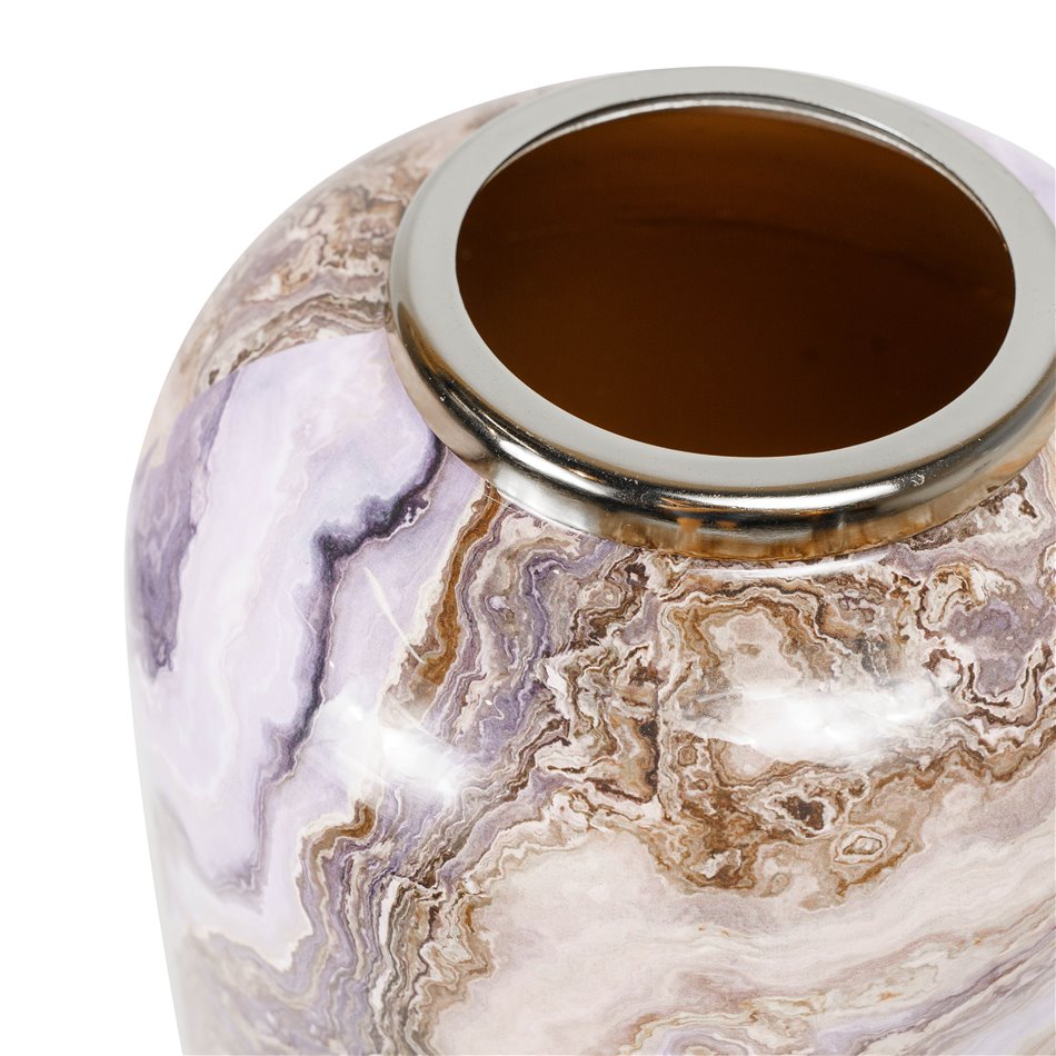 Metal vase multi/marble, H69cm, D25cm