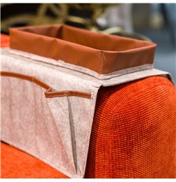 Armrest organizer, beige/brown, 22x32x18cm