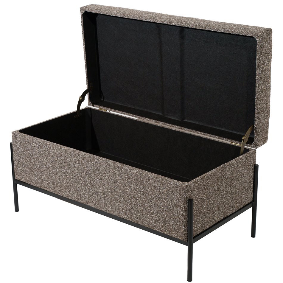 Bench with storage box  Marsberg, brown, 83x40x43cm
