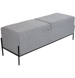 Bench with storage box Matilda, grey, 83x40x43cm