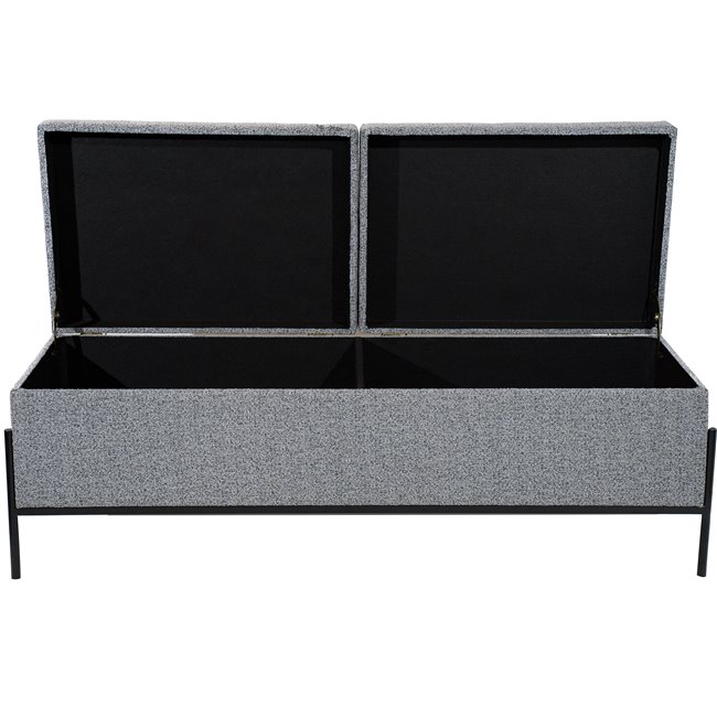 Скамья с ящиком для хранения Matilda, серая, 83x40x43см