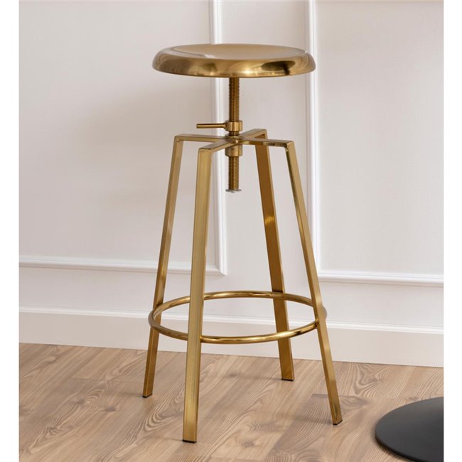 Bar stool Agoo, golden, H67-87x31x31cm