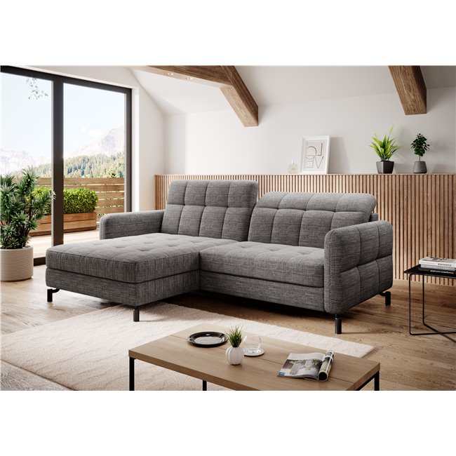 Corner sofa Elorelle L, Berlin 01, gray, H105x225x160