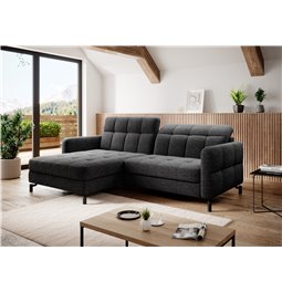 Угловой диван Elorelle L, Berlin 02, черный, H105x225x160
