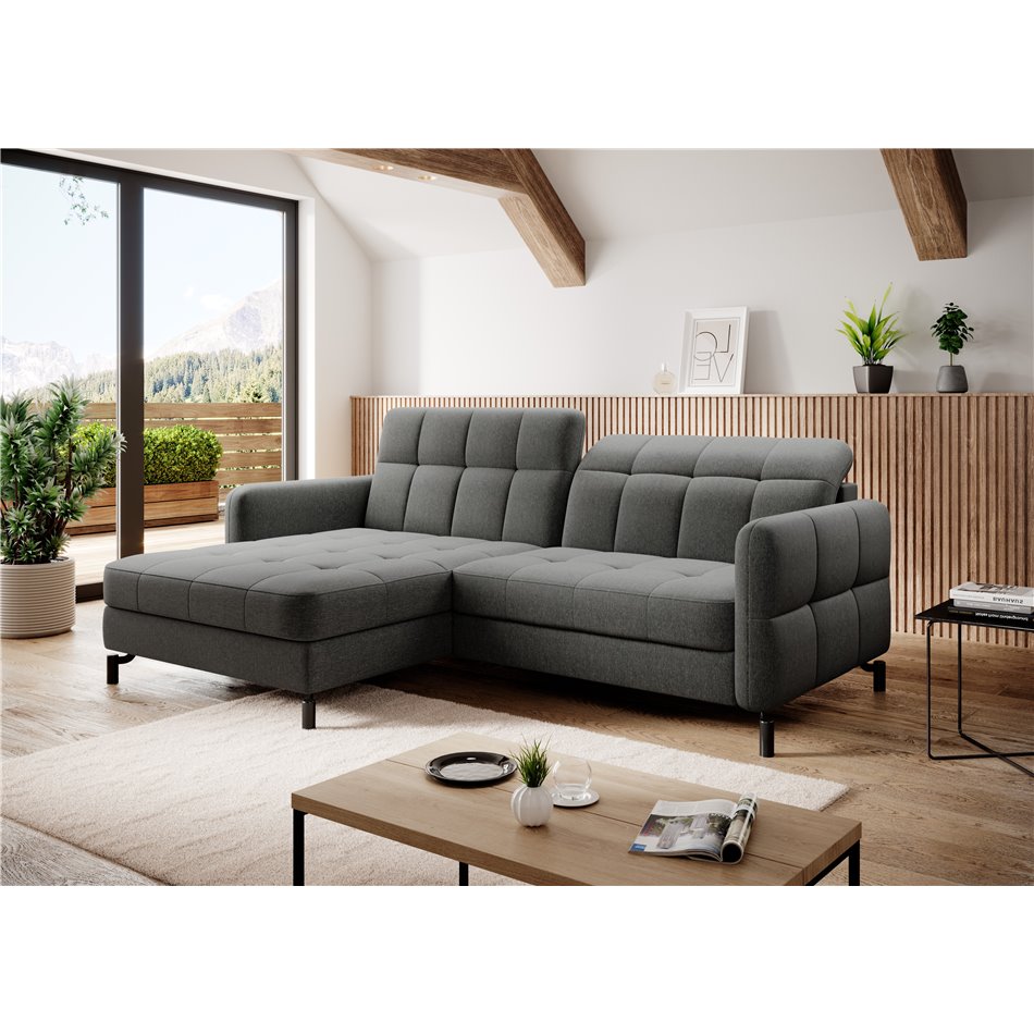 Угловой диван Elorelle L, Sawana 21, серый, H105x225x160