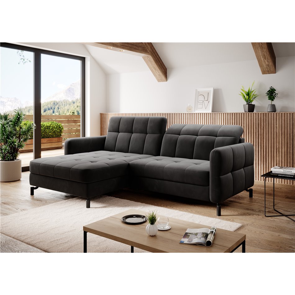 Corner sofa Elorelle L, Kronos 07, brown, H105x225x160