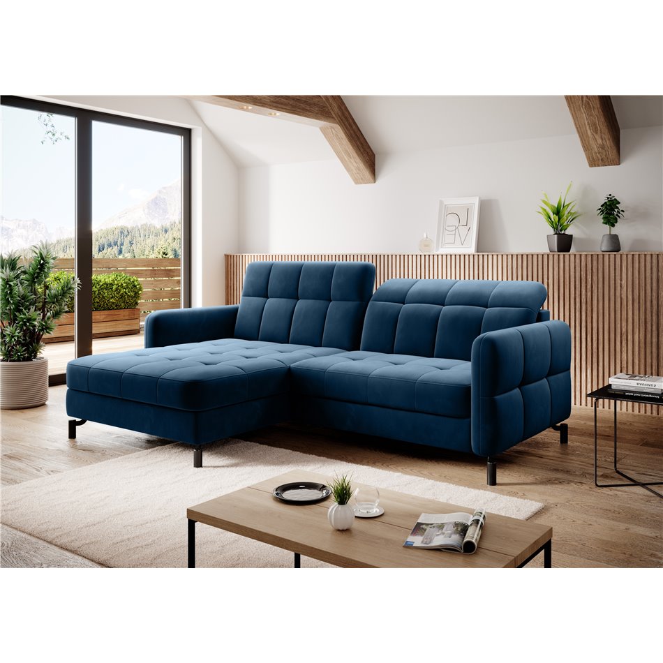 Corner sofa Elorelle L, Kronos 09, blue, H105x225x160