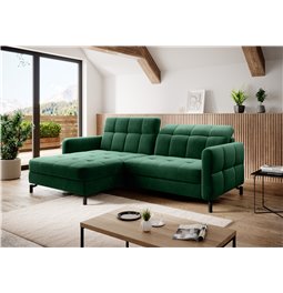 Угловой диван Elorelle L, Kronos 19, зеленый, H105x225x160