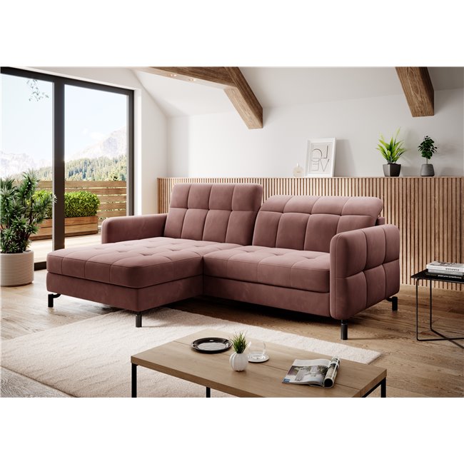 Угловой диван Elorelle L, Kronos 29, розовый, H105x225x160
