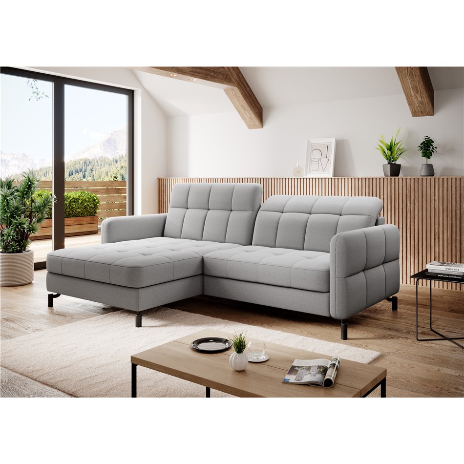 Corner sofa Elorelle L, Omega 02, gray, H105x225x160