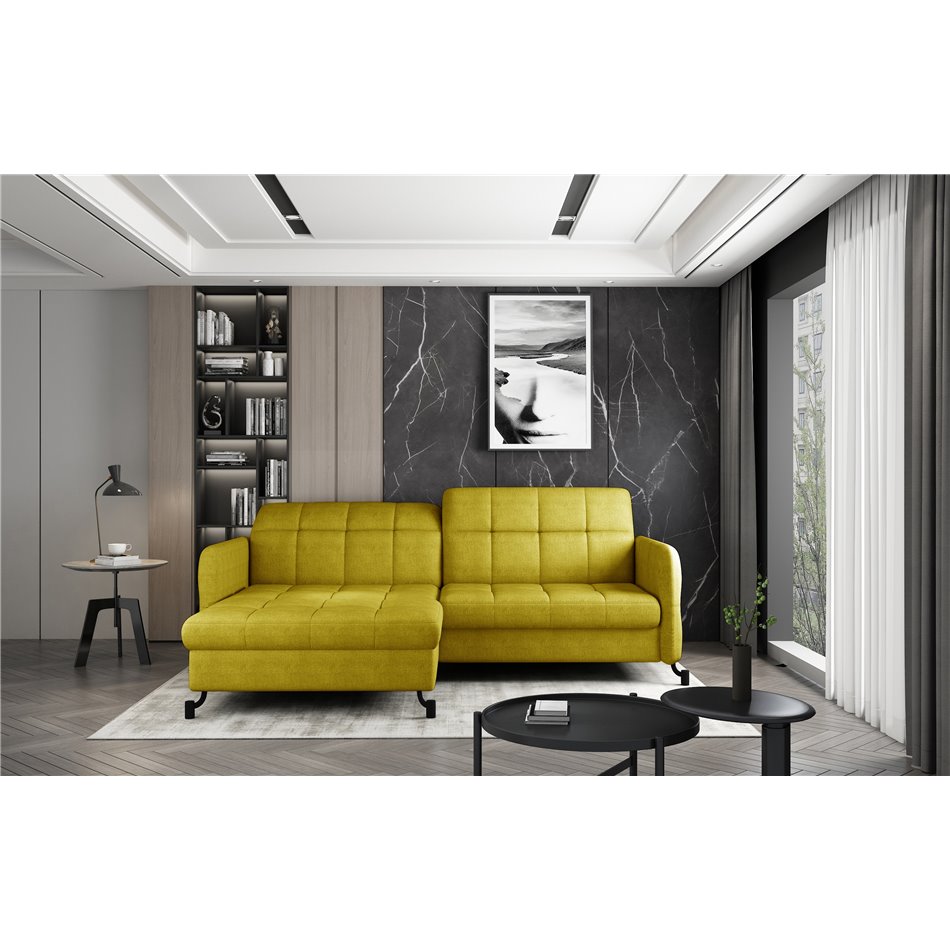Corner sofa Elorelle L, Omega 68, yellow, H105x225x160