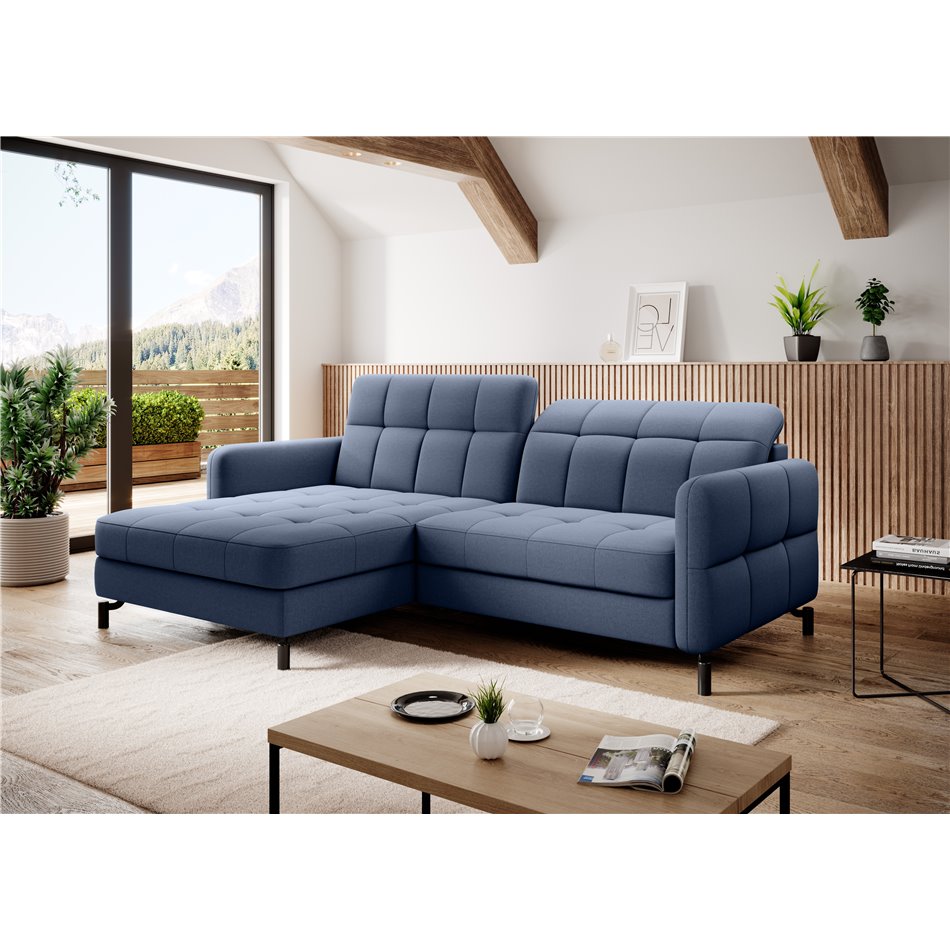 Corner sofa Elorelle L, Omega 86, blue, H105x225x160