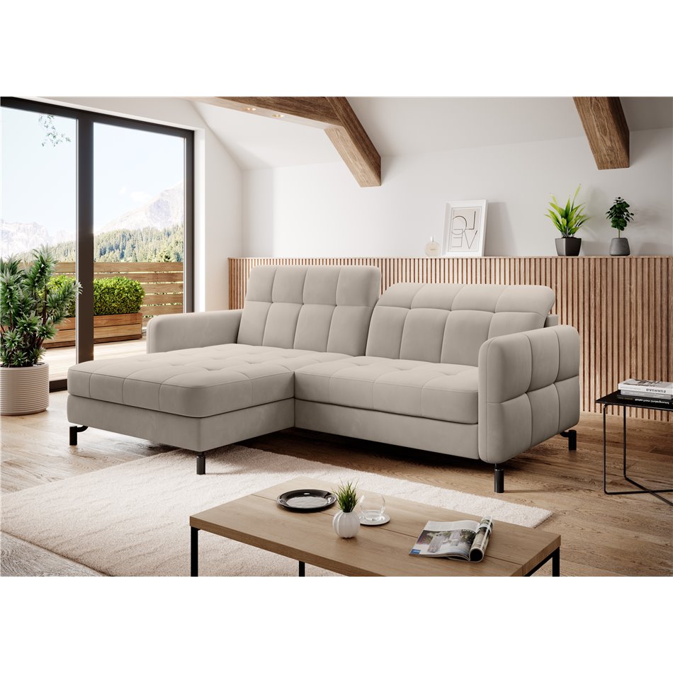 Corner sofa Elorelle L, Paros 02, beige, H105x225x160