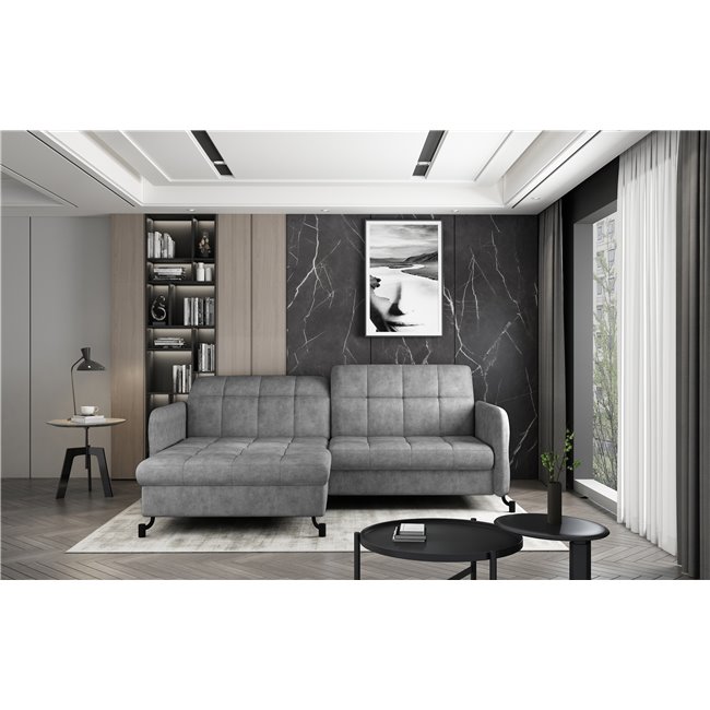 Corner sofa Elorelle L, Dora 90, gray, H105x225x160