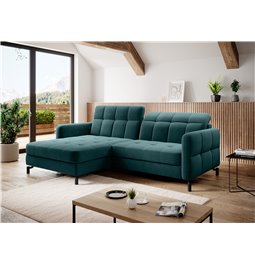 Угловой диван Elorelle L, Mat Velvet 75, зеленый, H105x225x160