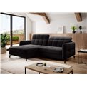 Corner sofa Elorelle L, Mat Velvet 99, black, H105x225x160