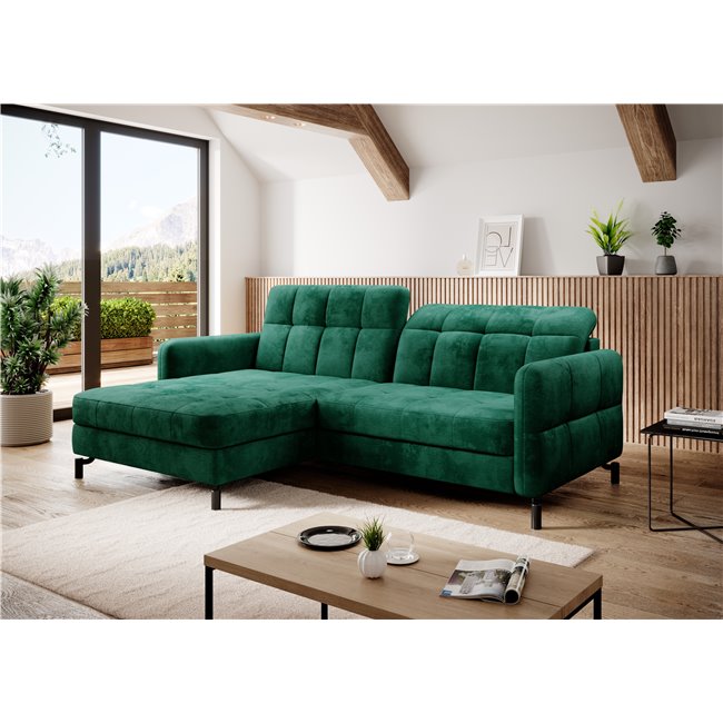 Corner sofa Elorelle L, Monolith 37, green, H105x225x160