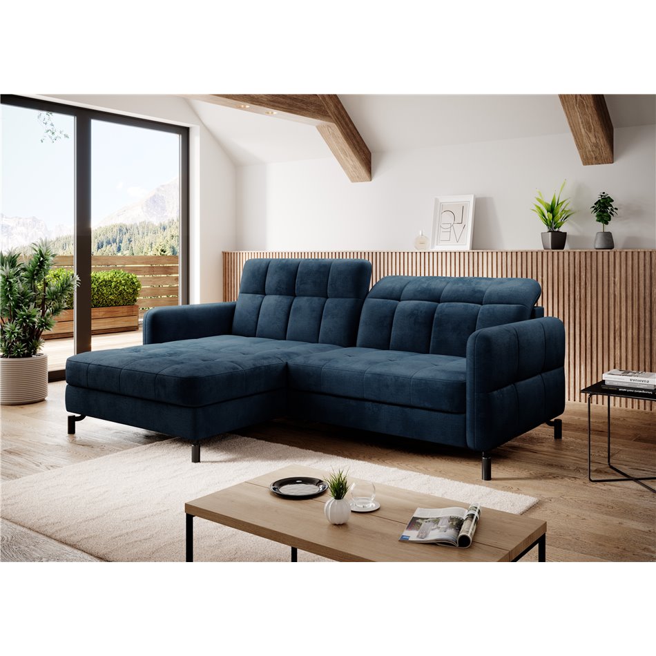 Corner sofa Elorelle L, Monolith 77, blue, H105x225x160