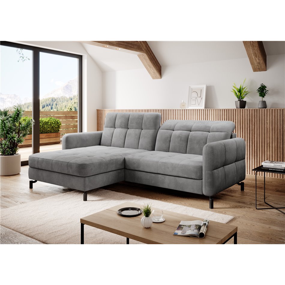 Corner sofa Elorelle L, Monolith 84, gray, H105x225x160