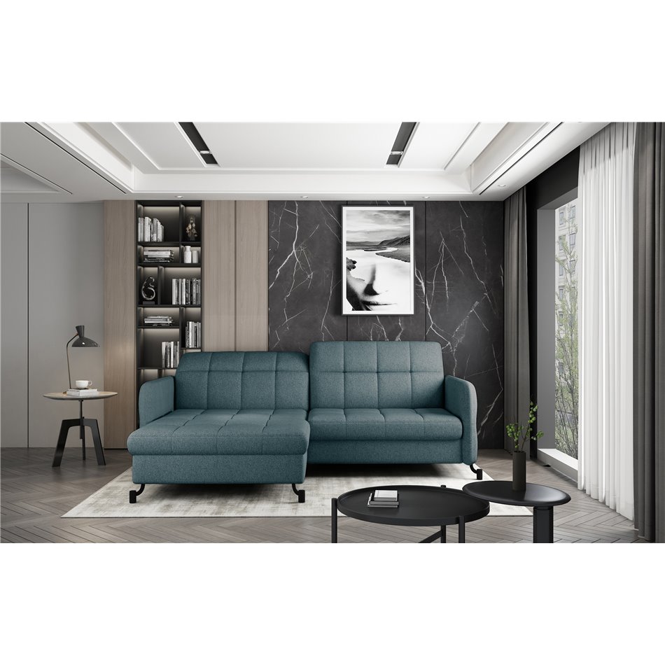 Corner sofa Elorelle L, Grande 75, blue, H105x225x160