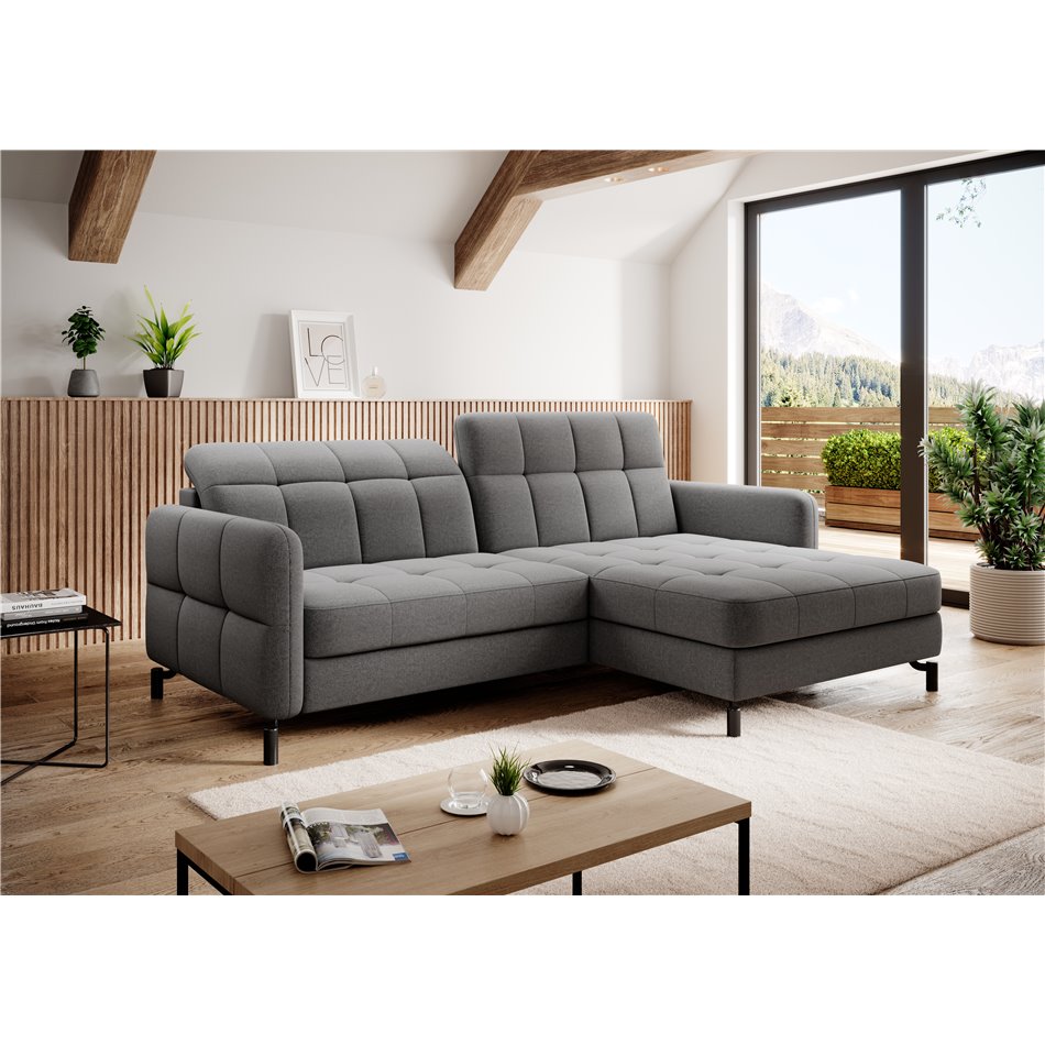 Угловой диван Elorelle R, Omega 13, серый, H105x225x160