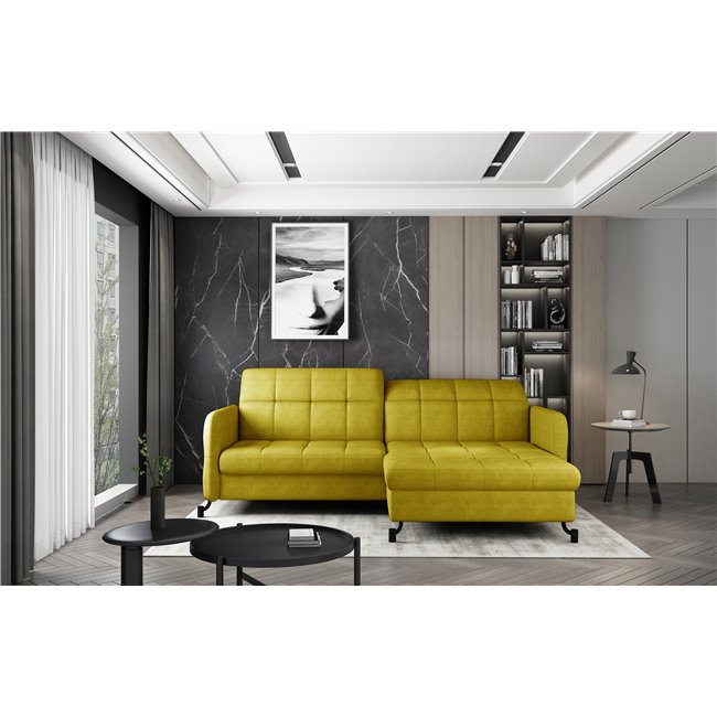 Угловой диван Elorelle R, Omega 68, желтый, H105x225x160