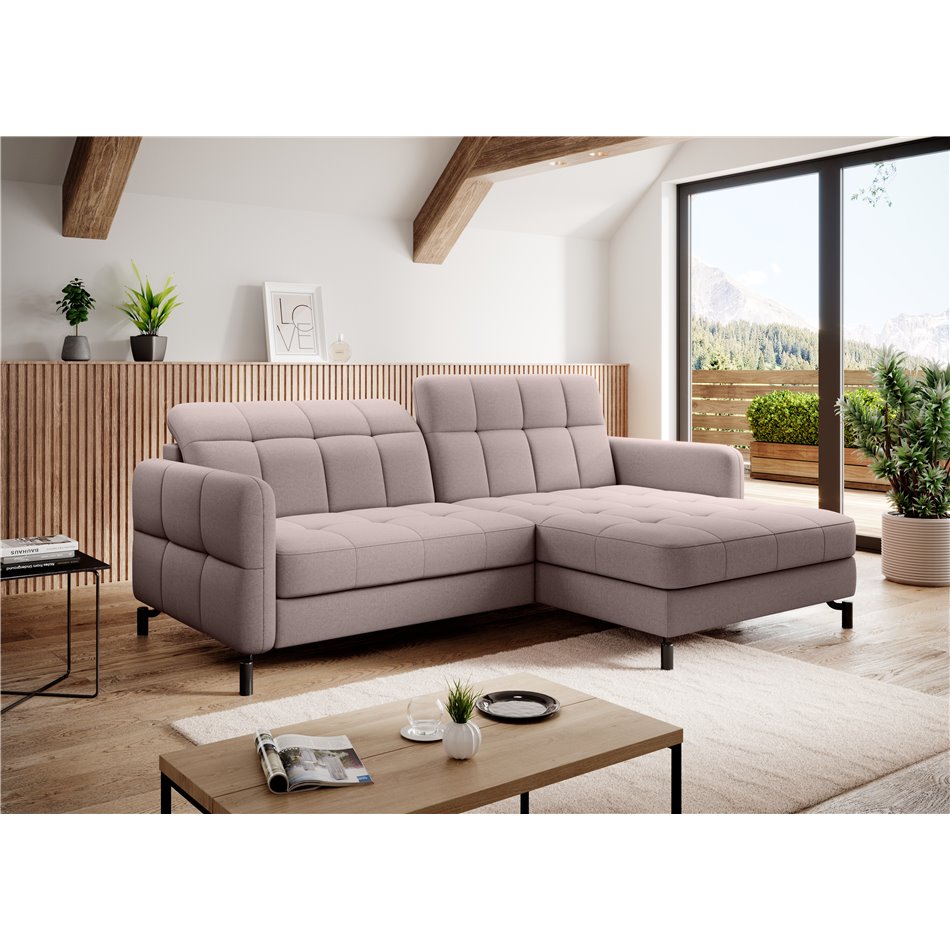 Угловой диван Elorelle R, Omega 91, розовый, H105x225x160