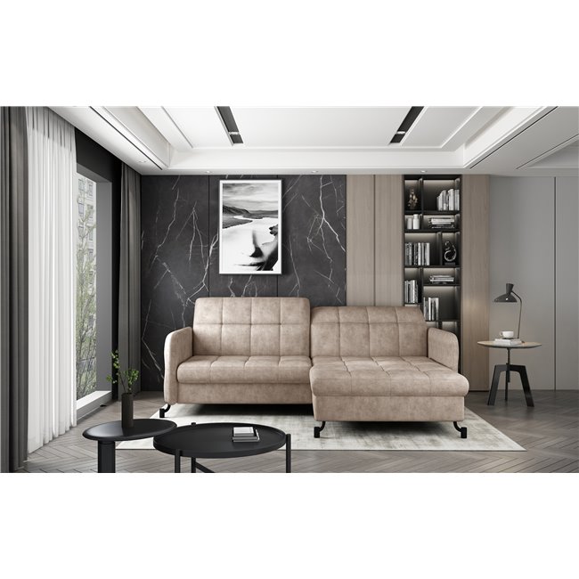Corner sofa Elorelle R, Dora 21, beige, H105x225x160