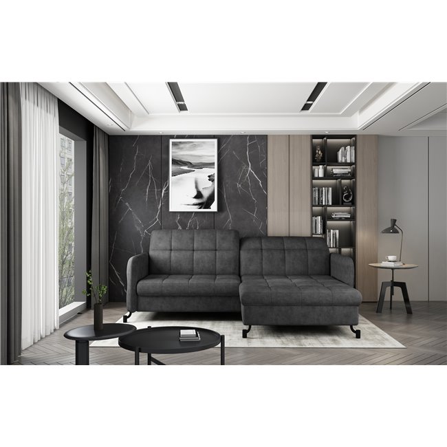Corner sofa Elorelle R, Dora 96, gray, H105x225x160