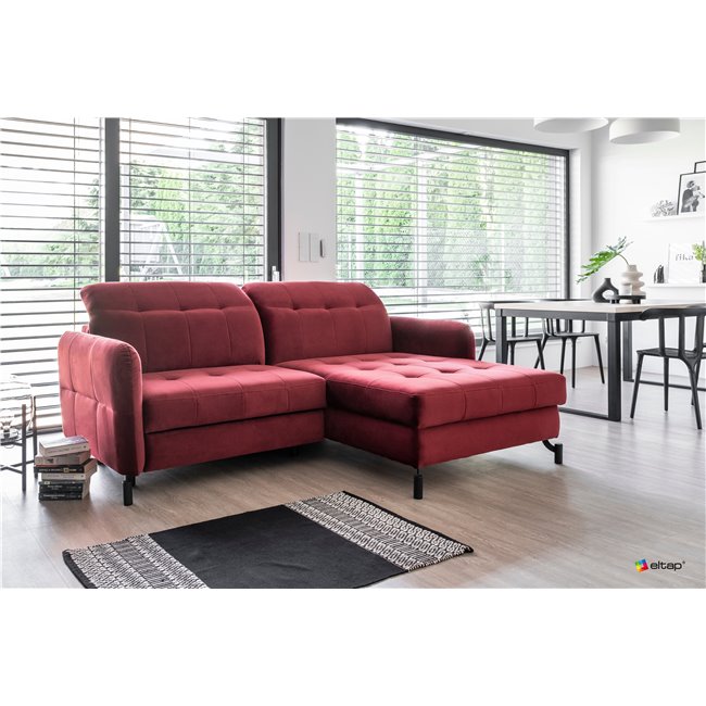 Corner sofa Elorelle R, Rivera 59, red, H105x225x160