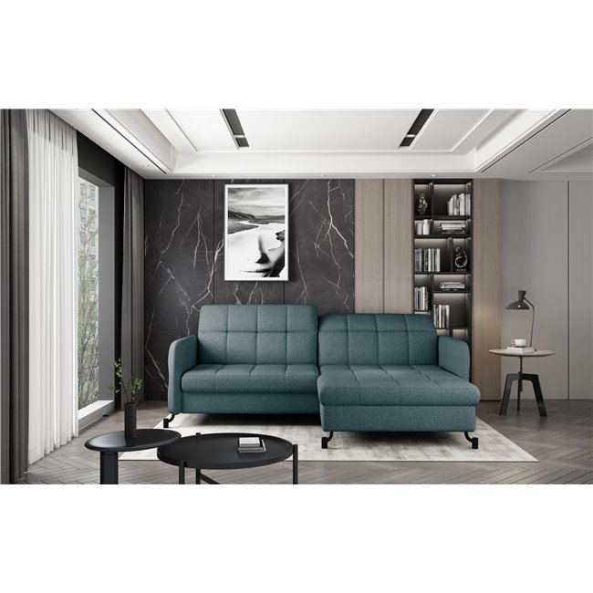 Corner sofa Elorelle R, Grande 75, blue, H105x225x160