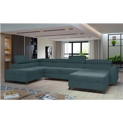 Corner sofa Elosette L, Grande 75, blue, H98x370x200