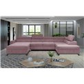 Corner sofa Elosette R, Monolith 63, pink, H98x370x200