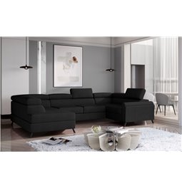 Угловой диван Elscada L, Sawana 14, черный, H98x330x200
