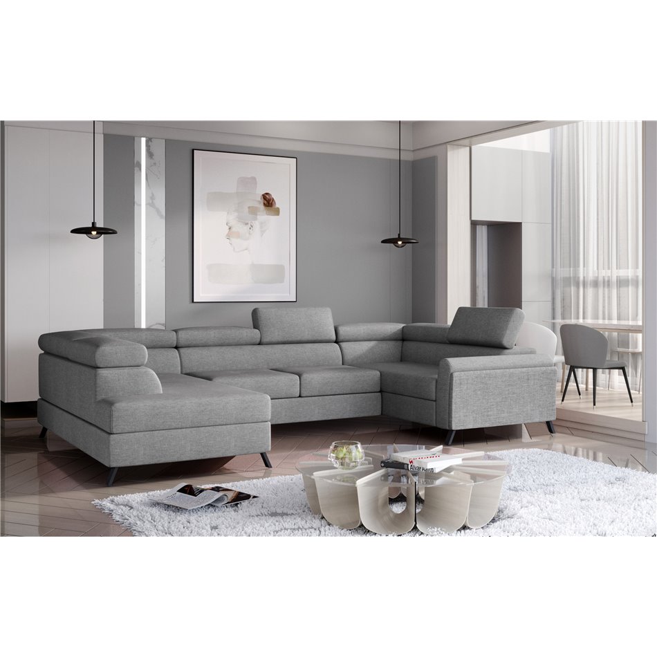 Угловой диван Elscada L, Sawana 21, серый, H98x330x200