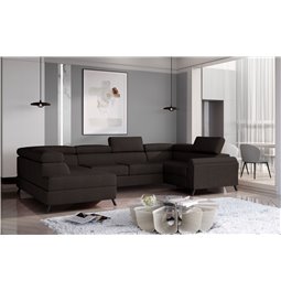 Corner sofa Elscada L, Sawana 26, brown, H98x330x200
