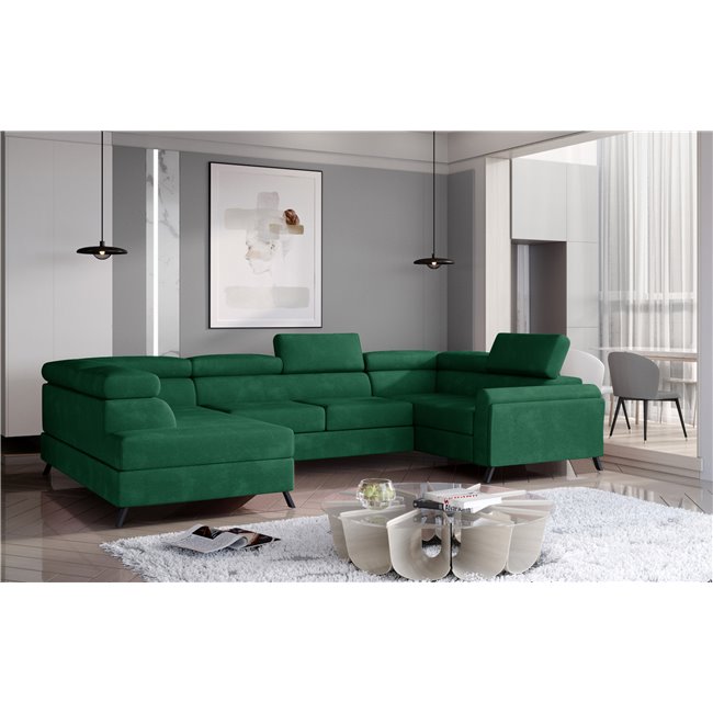 Corner sofa Elscada L, Kronos 19, green, H98x330x200