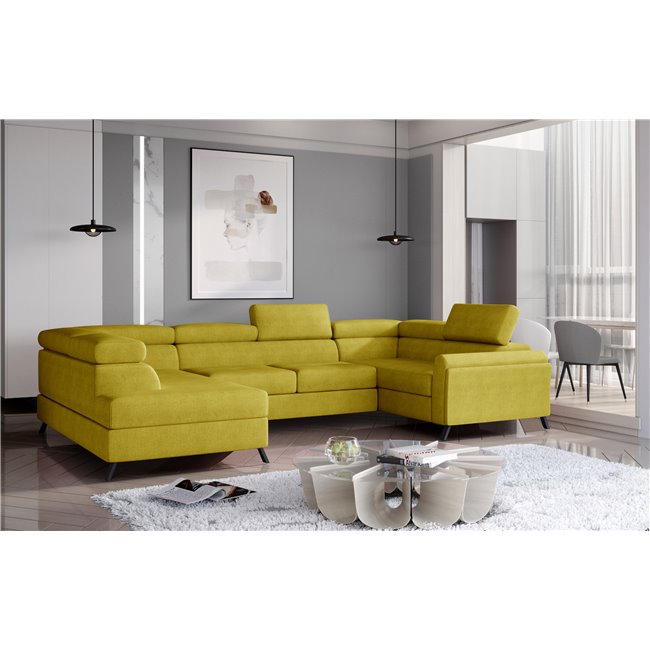 Угловой диван Elscada L, Omega 68, желтый, H98x330x200