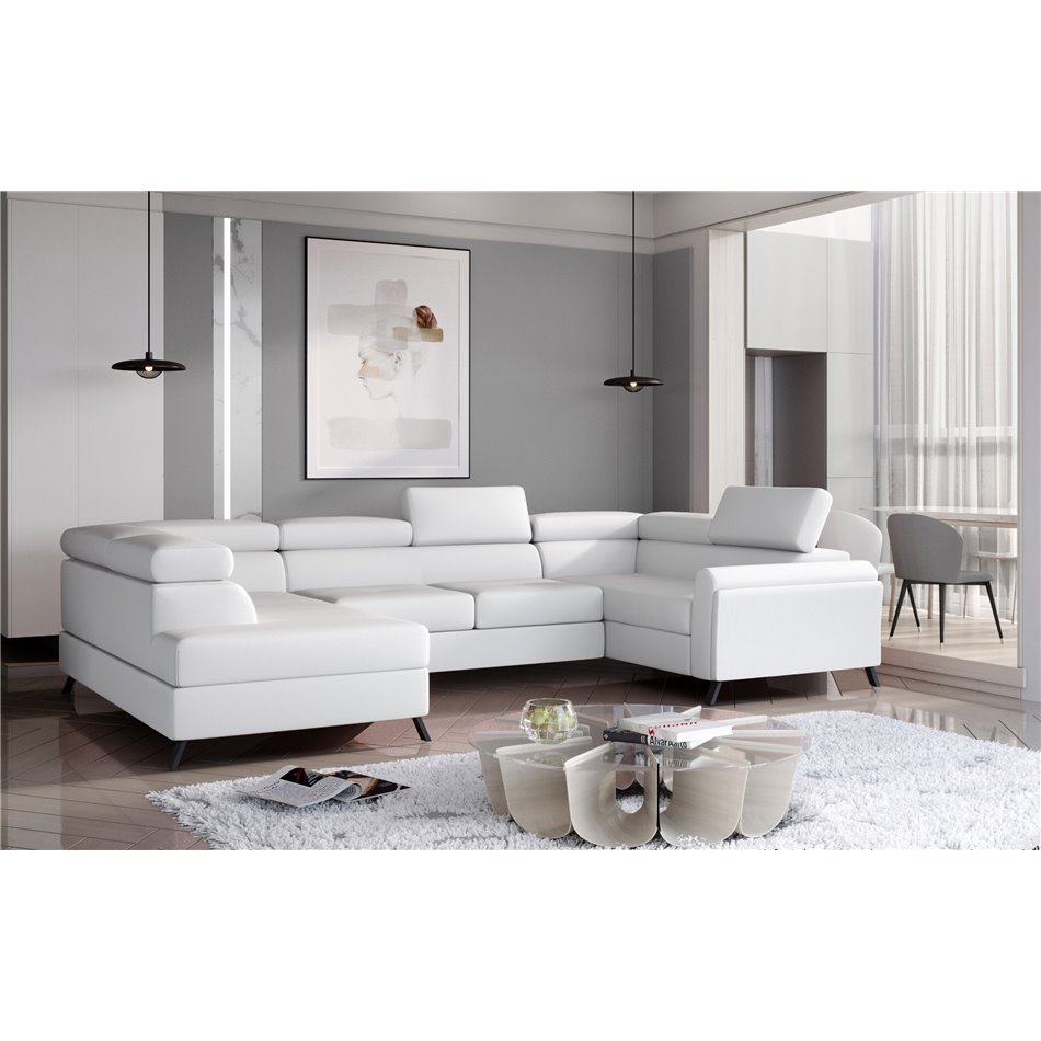 Угловой диван Elscada L, Soft 17, белый, H98x330x200
