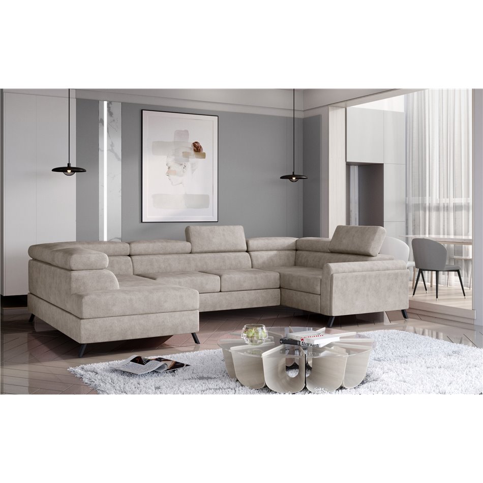 Corner sofa Elscada L, Dora 21, beige, H98x330x200