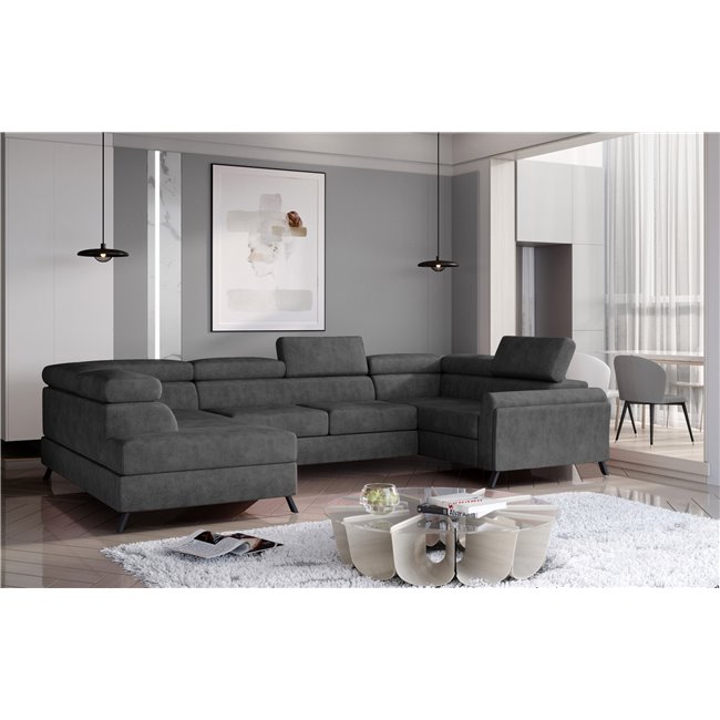 Corner sofa Elscada L, Dora 96, gray, H98x330x200