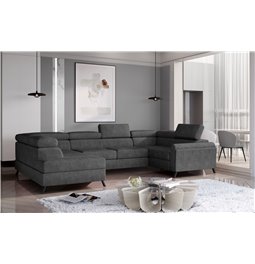 Corner sofa Elscada L, Dora 96, gray, H98x330x200
