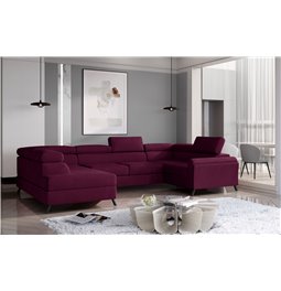 Corner sofa Elscada L, Mat Velvet 68, purple, H98x330x200