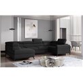 Corner sofa Elscada L, Mat Velvet 99, black, H98x330x200