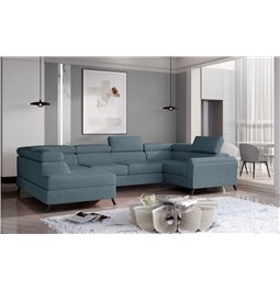 Corner sofa Elscada L, Grande 75, blue, H98x330x200